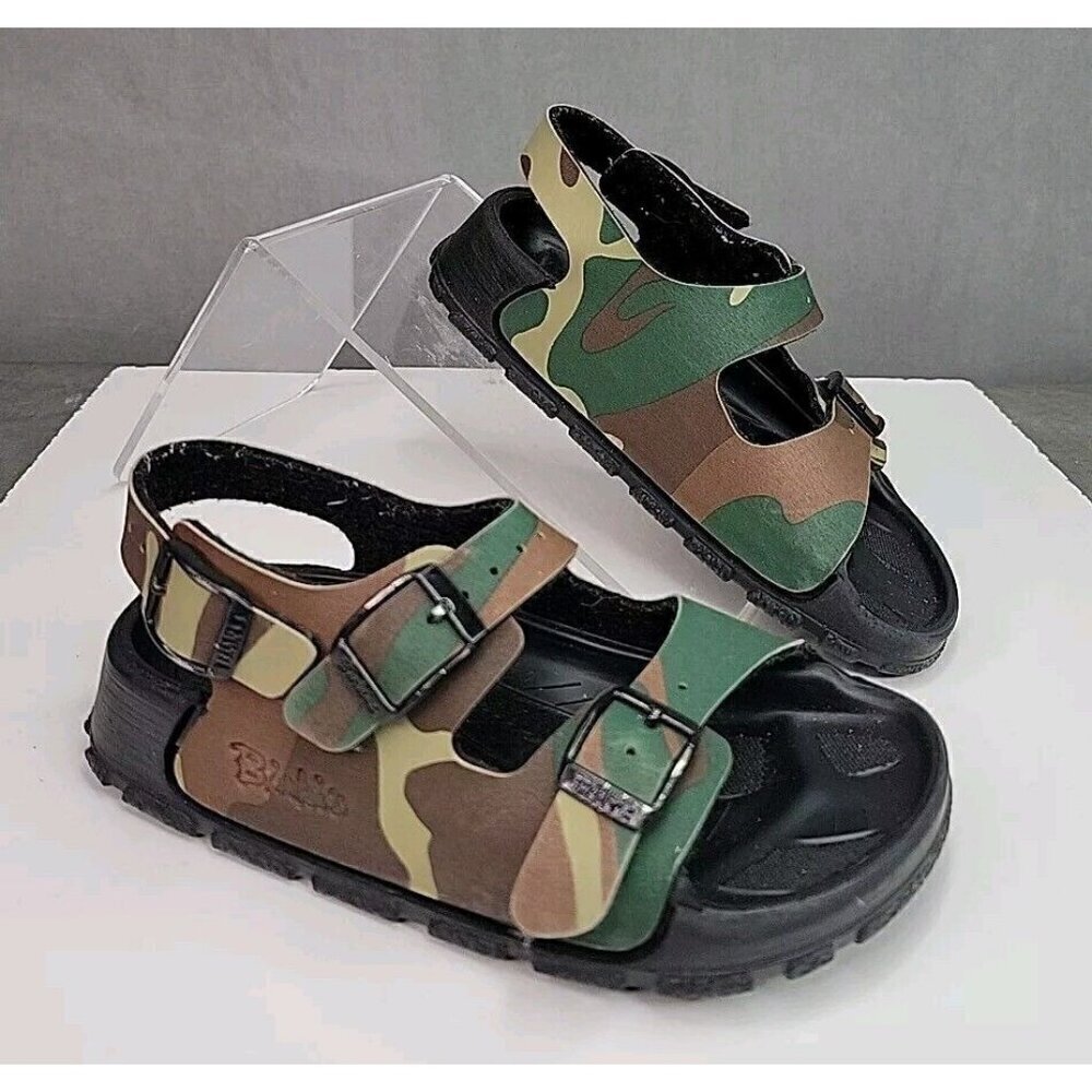 Birki’s Birkenstock Camouflage Sandals Kids Size 28 (10 - 10.5) Camo Green Brown